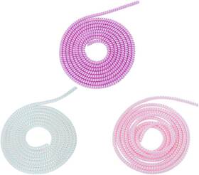 Cla1181 Cauaoa 3 Pcs Multicolored Spiral Cable Protector 1.55m