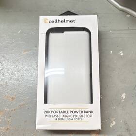 Pb-20000-pdqc Cellhelmet Fast Charge Portable Power Bank 20k Usb-c And Dual Usb-a Ports White