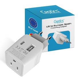 Ctu-9c-a Ceptics Turkey Egypt Iceland Travel Adapter Plug With Dual Usb - Type C E