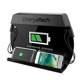 Charge Tech Wall Mounted Cell Phone Charging Station Dock Hub With 4 High Speed