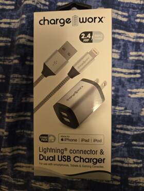 Cx3203sl Charge Worx Chargeworx 2.4 Amp Rapid Combo Pack Silver 3ft