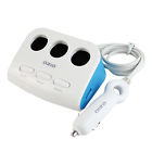 Charger 3port Car Splitter Lighter Socket Usb 90w Adapter 2.4a Cigarette Power