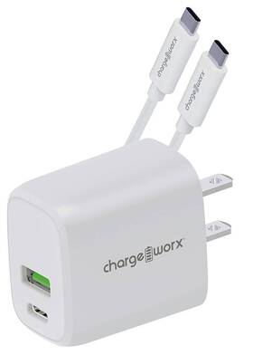 Chargeworx 643620031520 Combo Pd Dual-port 20w - White