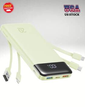 Charmast 973369743540 Portable Power Bank 20w Fast Charging Charger With Built-in Cables