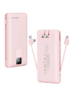 Charmast 973369743656 Portable Charger With Built-in Cables And Wall Plug 20000mah 20w Usb C Power