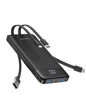 Charmast 973369745278 Portable Charger With Built In Cables 10000mah Slim Power Bank 15w Usb C Inch