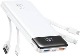 C2065-w-au Charmast 20000mah Portable Charger With Built In Cables 22.5w Travel White