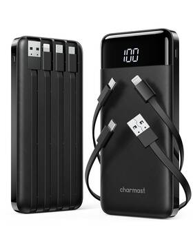 Lsy-aazv-it-20230804-36898 Charmast 2 Packs Portable Chargers With Built In Cables 2pcs Slim 10000mah Travel Ess