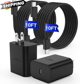 Ep-t4510 Chcela 45w Super Fast Charger Type C For Samsung Galaxy 10ft Black