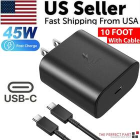 China Garden 445015251222 45w Usb-c Super Fast Wall Charger 10ft Cable For Samsung Galaxy S20 S21 S22 S23