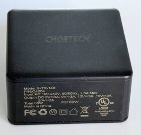 S-tr-140 Choetech 60w Usb-c Pd Travel Wall Charger Macbook Iphone Ipad Samsung Chromebook