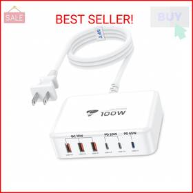 Chongzheng Hk Co. Limited Re-pc806 100w Usb C Fast Charger Station 6 Ports One Port 65w Max Charging Block For Mu