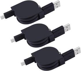 4351486549 Ciqily Retractable Usb Type C Cable Charger To A Data 3pack-black