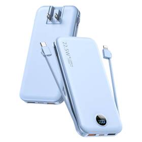 Ac-02d-blue Citicr Portable Charger With Built-in Cables And Wall Plug 12000mah 22.5w Usb C Pow