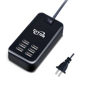 Citor 611434167926 Multiport Usb Charger 6 Port Charging Station For Multiple Black