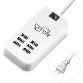 Citor 611434168008 Multi Usb Charger 6 Port Charging Station For Multiple Devices Phone T
