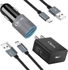 Cluvox 611901305783 18w Usb C Fast Charger Set Compatible For Samsung Galaxy Black Grey