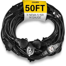 Xn515p-d Colsen Extension Cord With Multiple Outlets 50 Ft Heavy Duty 16 Gauge Po