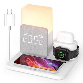 Colsur 712417836638 Wireless Charging Station 3 In 1 Alarm Clock With