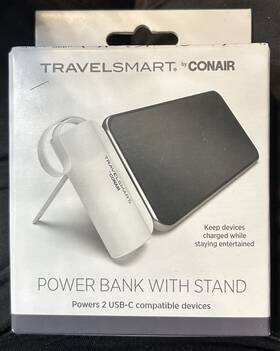 Tspb2 Conair 039052020490 Travel Smart Power Bank With Stand 2 Usb-c Ports Model Brand New