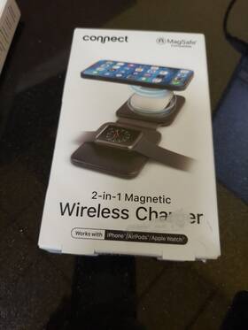Connect 030698068686 Wireless Charger. 2 In 1 Magnetic Megasafe Compatable. Preowned