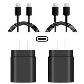 Coreykin 313025188180 2-pack 25w Usb-c Fast Wall Charger 6ft Type-c Cable Samsung