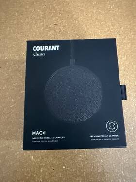 Courant 196927184609 Classics Mag 1 Magnetic Wireless Fast Charger Italian Black Leather New