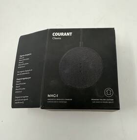 Courant 810074413329 Classics Mag 1 Black Italian Leather Magnetic Wireless Charger