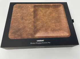 Courant 850017588578 Catch 3 Wireless Charging Accessory Tray Brown Leather