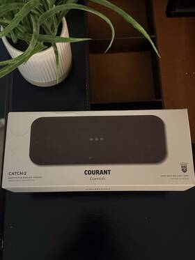 Courant Crc2esnt Catch 2 Essentials Belgian Linen Dual Wireless Charging Pad New
