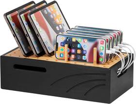 Cl009 Cozivolife Bamboo Charging Station For Multiple Devices Charger M Natural And Black
