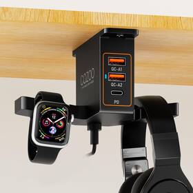 8541765380 Cozoo Headphone Stand With Usb Charger Under Desk Headset Holder Mount 3 Chargi