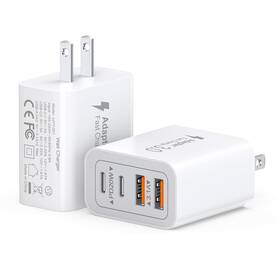 Csodince 762736876020 40w Usb C Charger Block 2-pack 4-port Type Fast Charging Brick Dual Pd&qc