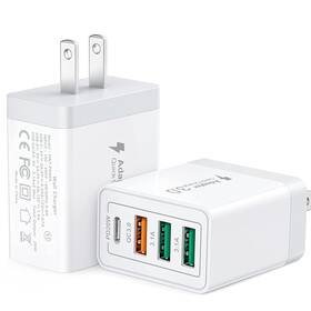 Hnt-pd404 Csodince 2 Pack Usb-c Wall Charger 40w Durable 4port Qc Pd 3.0 Power Adapter Doubl