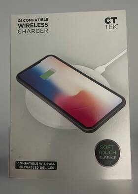 Ct Tek 194283654774 Qi Compatible Wireless Charging Pad - Soft Touch Surface Nib 10w White