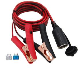 Cuzec 698545804872 13.1ft/4m 16 Awg Extension Cord Plug Socket With Battery Clamp 12v/ 24v Batte