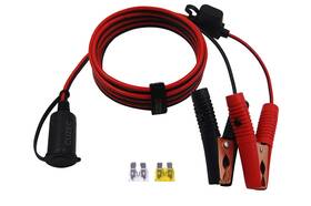 Cu200514 Cuzec 12v/ 24v Extension Cord Plug Socket With Battery Clamp 4ft / 1.2m 14 Awg Batt