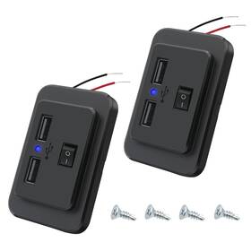 Yy-c48-0303 Cynrofven On/off Switch Rv Usb Outlet 4.8a 12v 24v Dual Power Wall Charger Sock