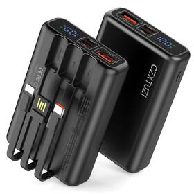 Czxtuzi 796168192113 Fast Charging Power Bank 10000mah Portable Charger Lcd Display Built-in Cables