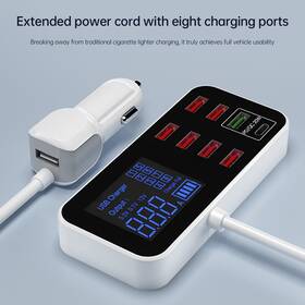 S006-106 Darupsun Car Charger Usb Pd5v1a Qc3.0 Display Small 8 Port Cigarette Lighter