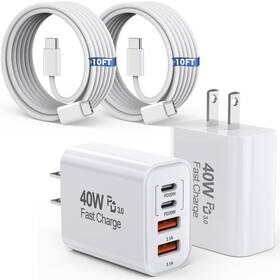 Uu-shj001 Dazana 10ft Iphone 16 15 Charger 2pack 10foot Usb C To Woven Cable Cord 40w