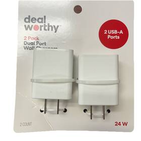 Deal Worthy 198850212794 2 Pack Dual Port Wall Chargers To Usb A