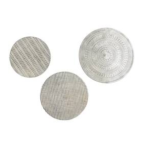Deco 79 196094934212 Aluminum Plate Carved Designs Wall Decor Set Of 3 11 Inch 13 15 W S