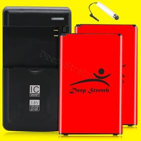 L61al Deep Stretch Large Capacity 2x 2970mah Battery Home Charger Stylus F Lg Premier Lte New