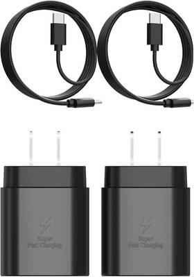 Ofs-525 Dengwenqiang Type C Charger 2-pack 25w Fast Charging Block With Usb Cabl