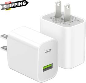 Ofs-556 Dengwenqiang 2 Pack Usb C Charger Block Dual Port Type Wall Fast Charging White