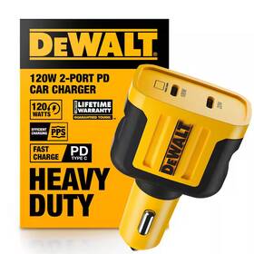 Dewalt 313096563510 120w 2-port Pps Pd Car Charger