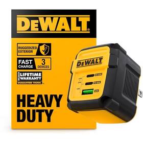 0869 Dewalt 826341047807 3 Port Usb Charger Black/yellow Worksite Plastic
