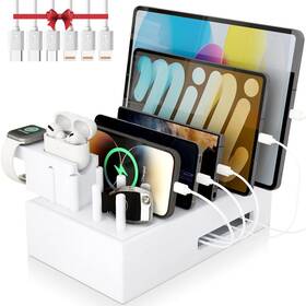 Df19501 Df Darfoo Charging Station For Multiple Devices - Wood Organizer 7 Usb