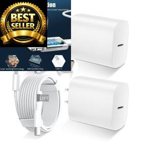 Dihines Xhd-2524 Phone 14 13 12 11 Fast Charger 12ft Long Chargers White